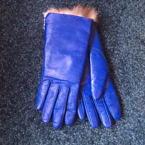 Vintage Rabbit Fur-Lined Leather Gloves